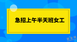 急招上午半天班女工（3个工资日结可在家上班的工作）